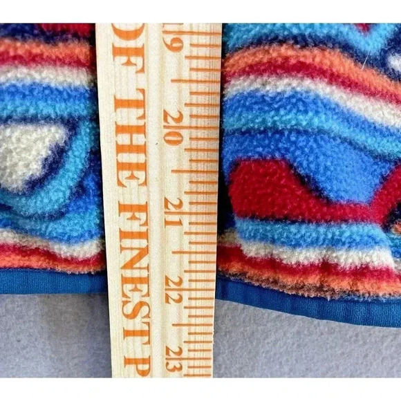 Patagonia Lightweight Synchilla Snap-T Pullover Fleece Blue Red Youth Size M - Picture 3 of 12